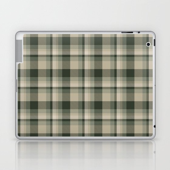 Green Plaid Tartan Textured Pattern Laptop & iPad Skin