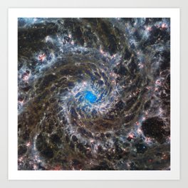 Nasa and esa picture 71 : M74 or the Phantom Galaxy by James Webb telescope Art Print