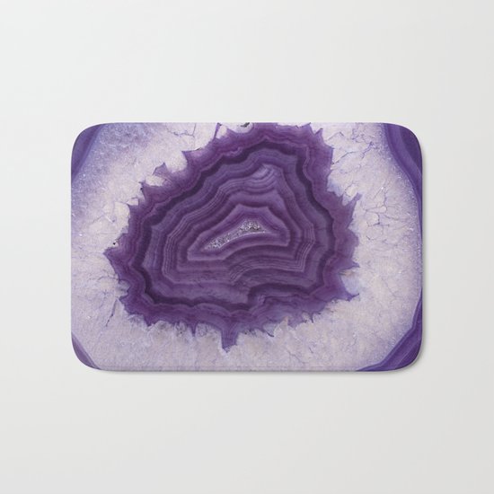 Purple Agate and crystals Bath Mat