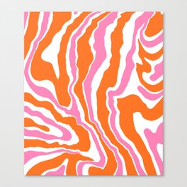 Swirly, Liquid Pattern in Pink and Orange  Canvas Print