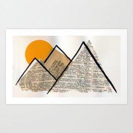 Paper Mountains #handmade #collage #abstract #nature Art Print