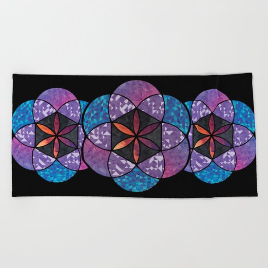 Fractal Seed of Life Beach Towel