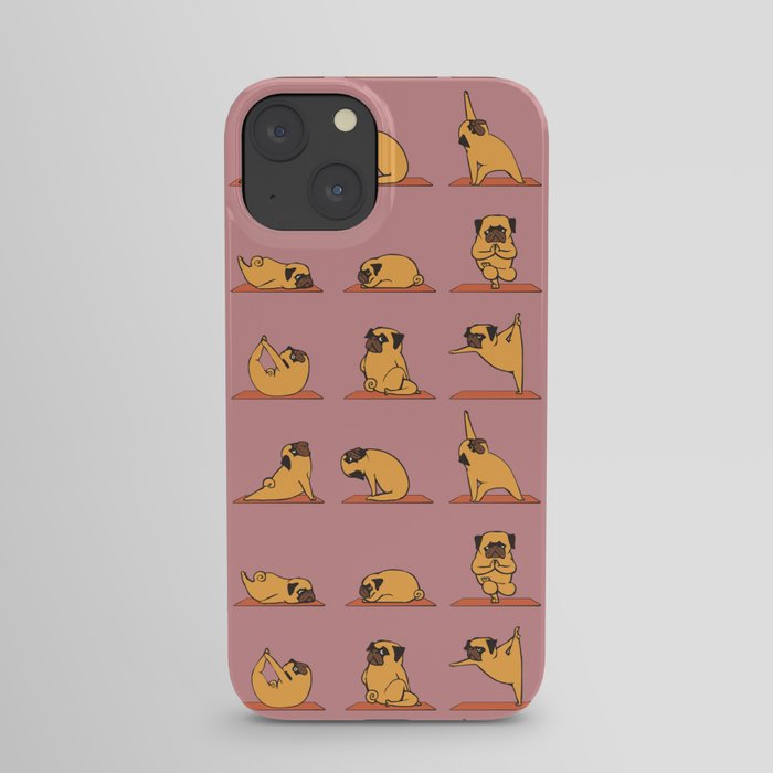 Pug Yoga In Pink iPhone Case