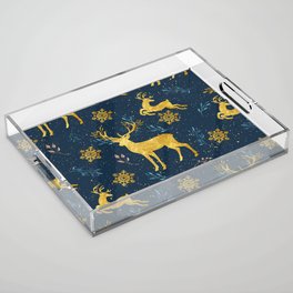 Golden Reindeer Acrylic Tray