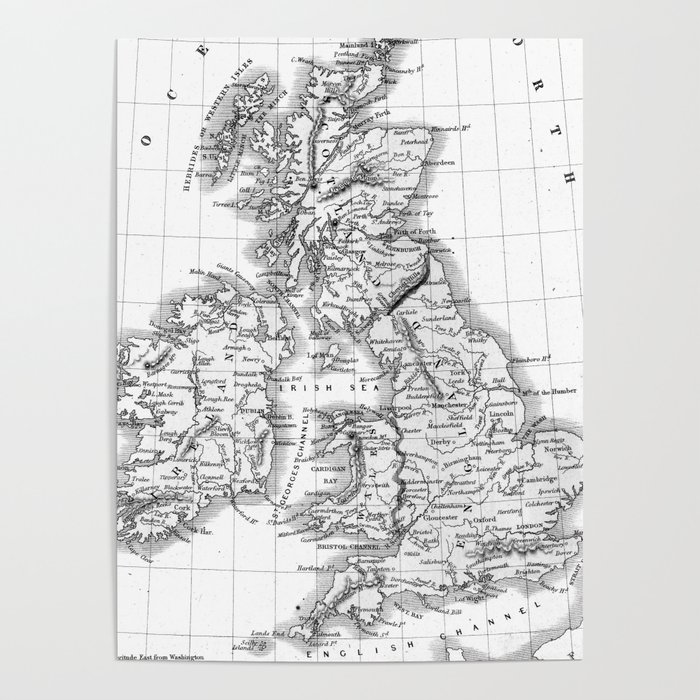 Vintage Map Of The British Isles 1864 Bw Poster By Bravuramedia Society6 Vintage Map Of The British Isles 1864 Bw Poster By Bravuramedia Society6