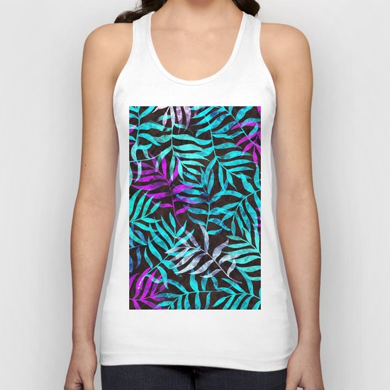 Watercolor Tropical Palm Leaves III Unisex Tank Top