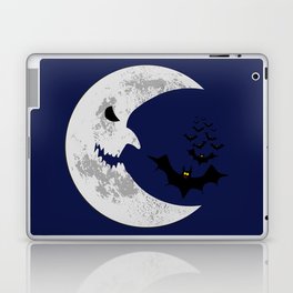 Halloween scary moon and bats Laptop Skin