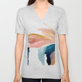 Exhale: a pretty, minimal, acrylic piece in pinks, blues, and gold V Neck T Shirt
