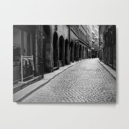 Stone Pavement Street: Vieux Lyon Metal Print | Urban, City, Photo, Lyon, French, Neighborhood, District, Digital, Travel, Europe 