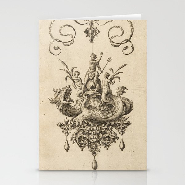 Poseidon and the Kraken Stationery Cards