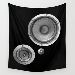 Subwoofer Speaker on black Wall Tapestry