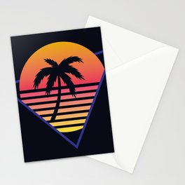 Retrowave sunset 3 / 80s - 90s Retro Stationery Card