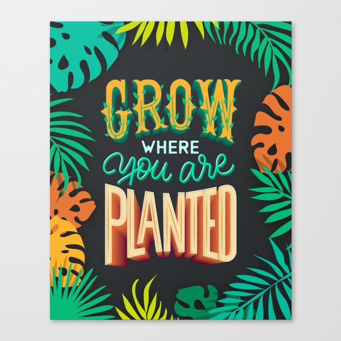 Grow where you are planted Canvas Print