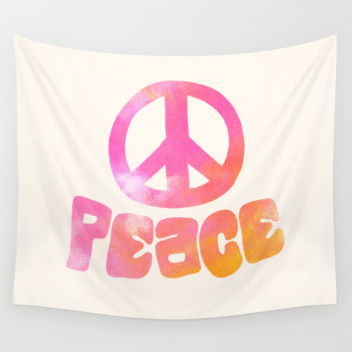 peace, tie dye Wall Tapestry