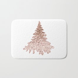 Sparkling christmas tree rose gold ombre Bath Mat | Minimalist, Glitter, Noel, Christmas, Festive, Mistletoe, Rosegold, Reindeer, Santa, Graphicdesign 