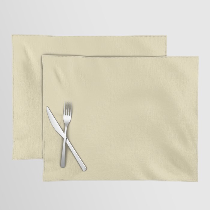 Soft Yellow Solid Color Pairs Benjamin Moore 2022 Popular Hue Pale Moon OC-108 Placemat