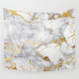 Gray And Gold Girly Marble  Wall Tapestry