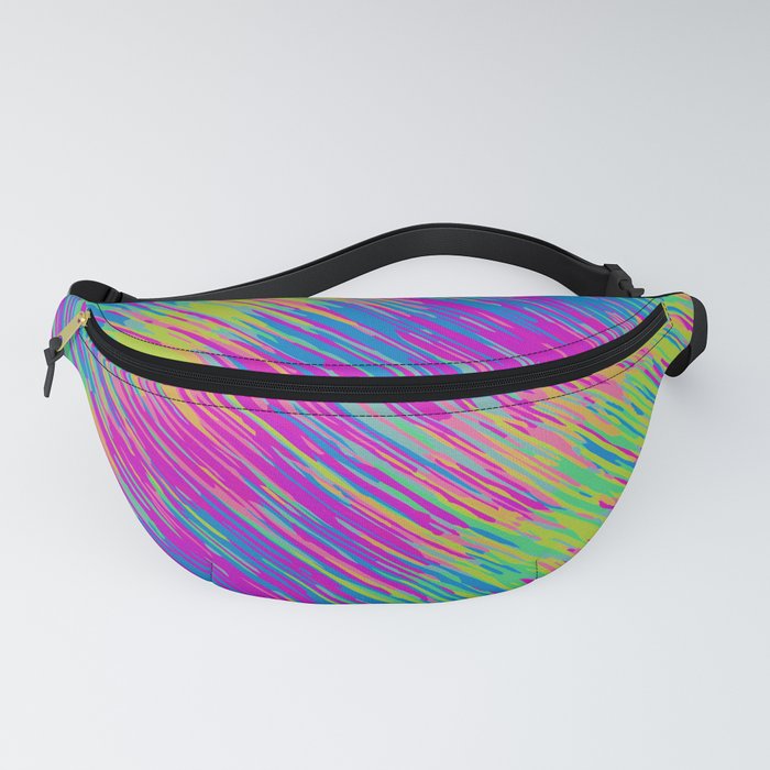 pink blue green and yellow graffiti painting texture abstract background Fanny Pack
