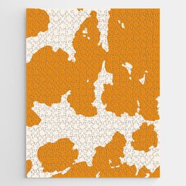 Orange Cowhide Spots Jigsaw Puzzle