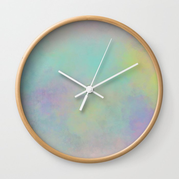 Colorful watercolor space Wall Clock