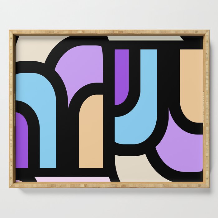 Abstract Vibrant Purple Blue Arches Serving Tray