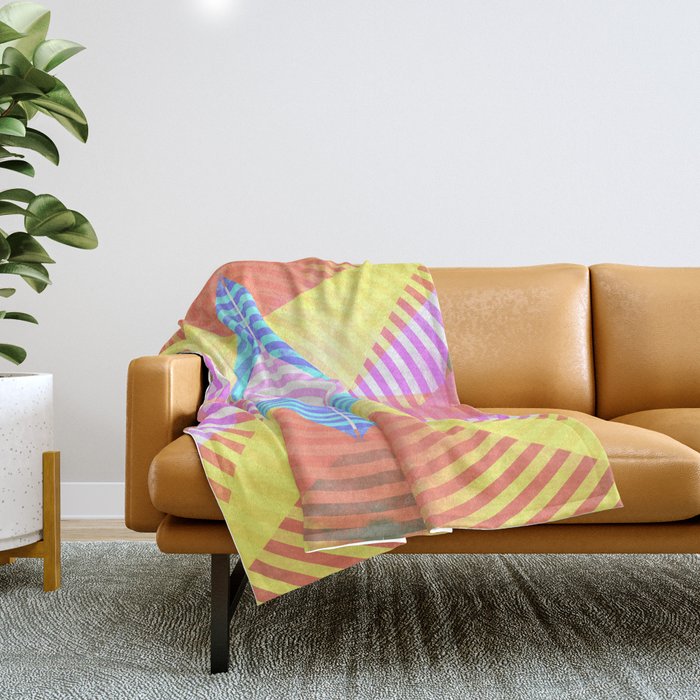 Psychedelic shapes Throw Blanket