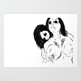 VAMPIRES KISS Art Print | Vector, Scary 