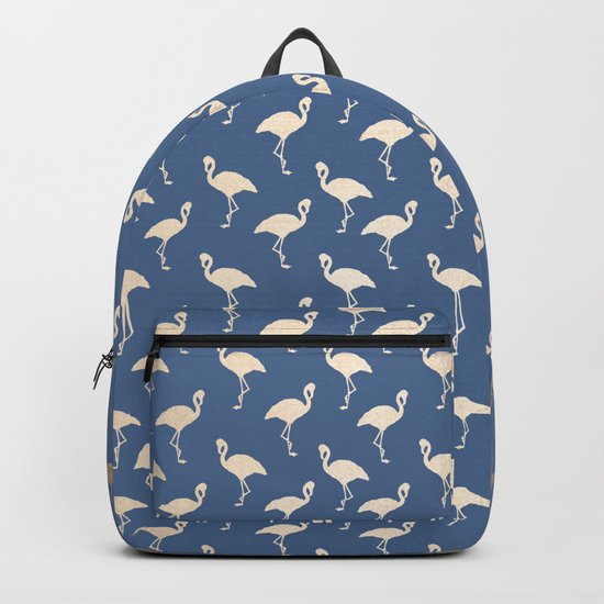 Gold Flamingo on Aegean Blue Backpack