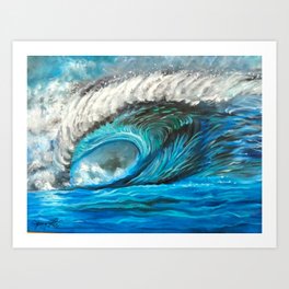 New Wave Art Print | Painting, Oil, Northshorewave, Giantwave, Tropicalwave, Tsunami, Acrylic, Wave 