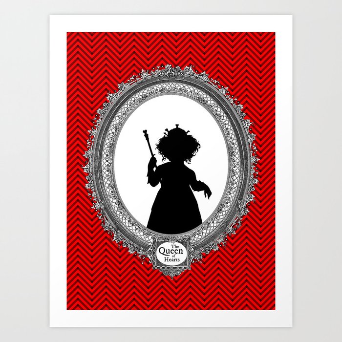 Alice's Adventures in Wonderland - Queen of Hearts Silhouette Art Print