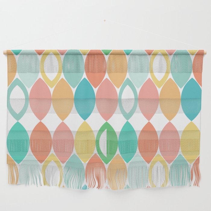 Colourful summer leaves pastel seamless pattern Wall Hanging