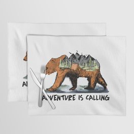 Adventure Is Calling Camping Bear Placemat