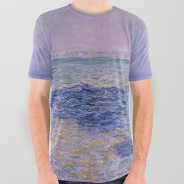 Claude Monet - Shadows on the Sea - Cliffs at Pourville All Over Graphic Tee