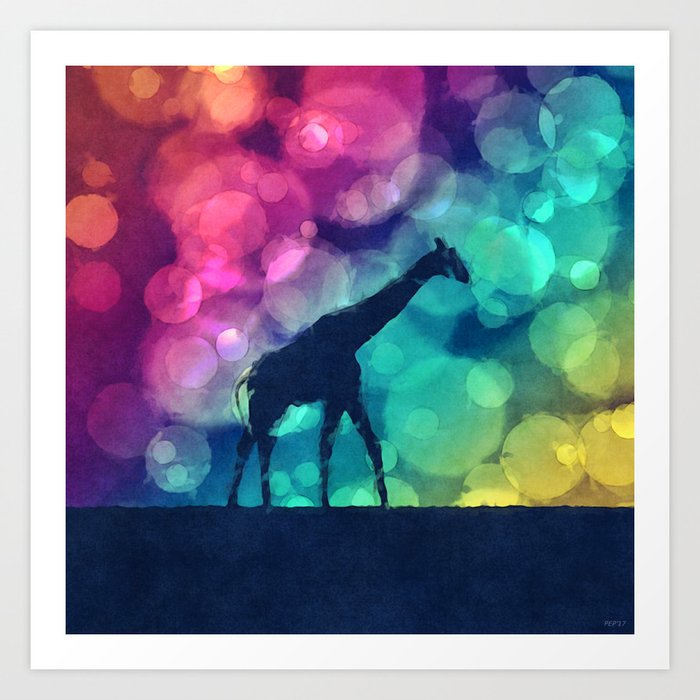 Pop Art Giraffe Silhouette Art Print By Perkinsdesigns Society6