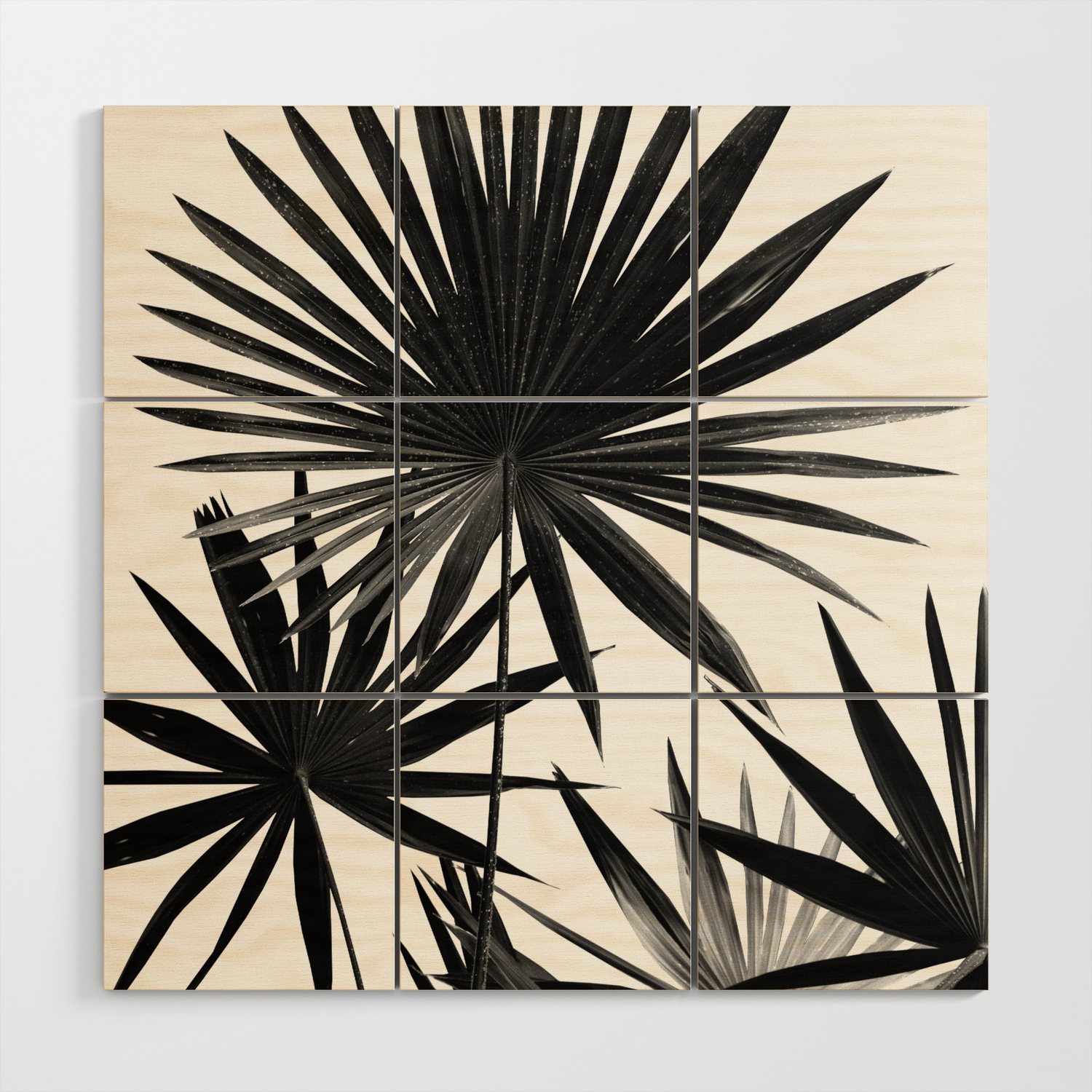 Fan Palm Leaves Jungle 4 Tropical Decor Art Society6 Wood