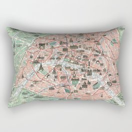 Vintage map of Paris Rectangular Pillow