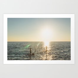 Paddle to the Sunset Art Print