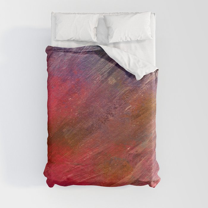 Abstract in pink, ocher and purple Duvet Cover