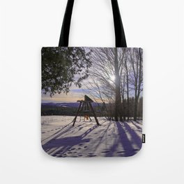 Winter Swing Set Tote Bag