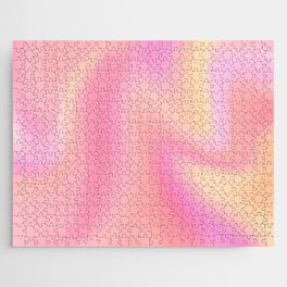 Boho Pink and Yellow Gradient Pattern Jigsaw Puzzle