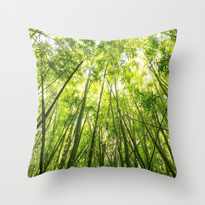 Maui Bamboo Forest Throw Pillow