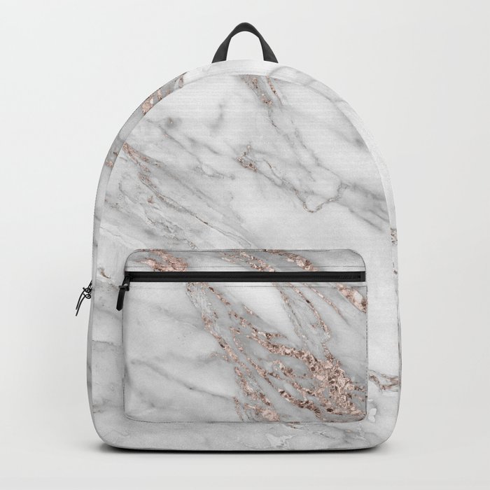 Pink Rose Gold Blush Metallic Glitter Foil On Gray Marble