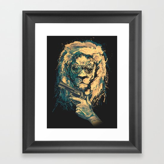 Lion is always Cool Framed Art Print