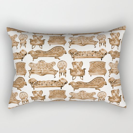 Victorian Lounge – Sepia Palette Rectangular Pillow