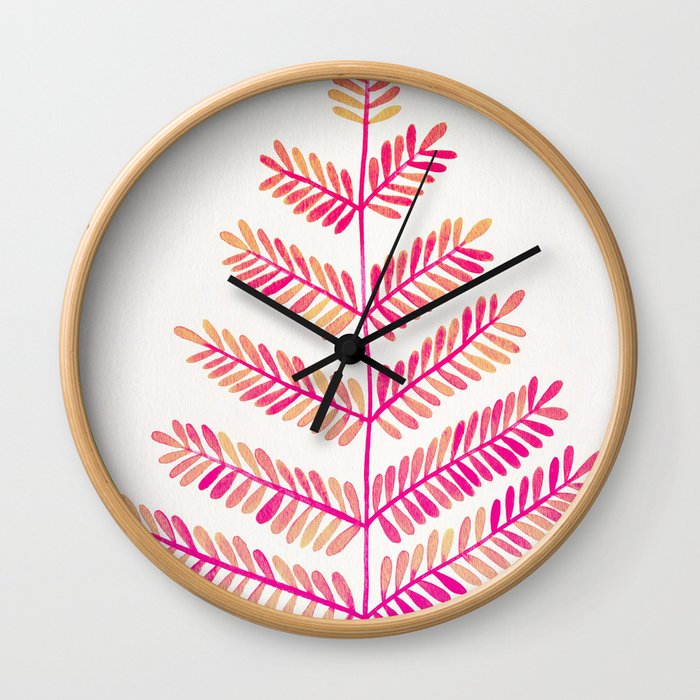 Leaflets – Pink Ombré Palette Wall Clock