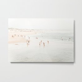 At the Beach 15 - Beach Print - Minimal Beach - People - Ocean - Sea Travel photography  Metal Print