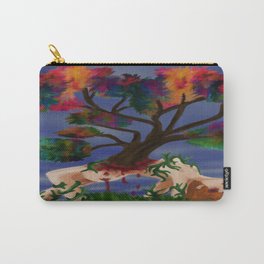 wooden Carry-All Pouch | Illustration, Digital, Nature, Hybrid, Death, Dark, Pain, Fusion, Plants, Tree 