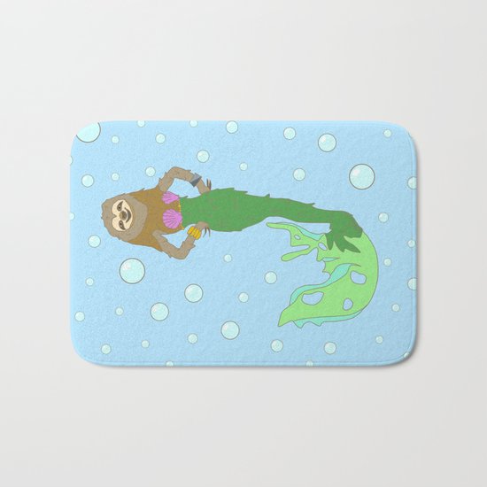 Sloth Mermaid Bath Mat