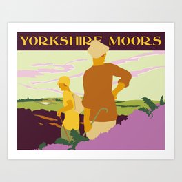 Yorkshire Moors hiking Art Print