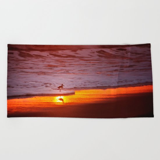 Sunny Sandpiper Beach Towel